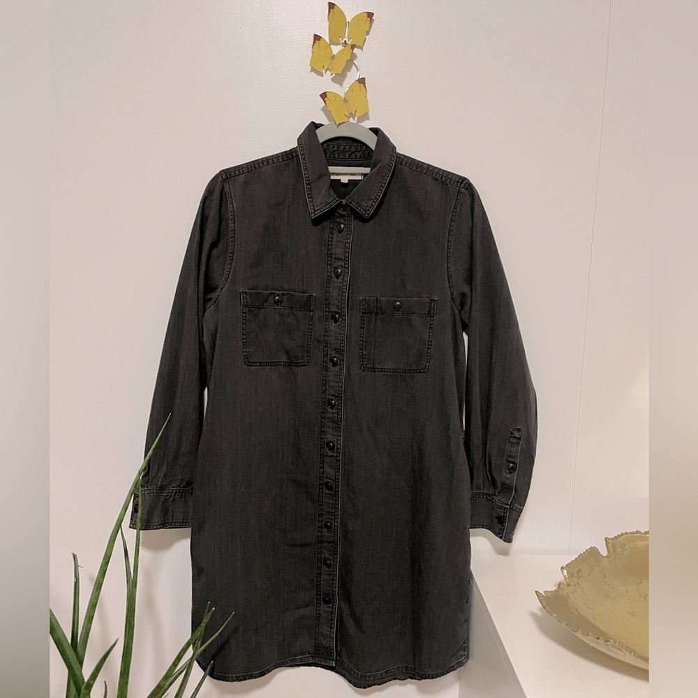 Madewell Black Denim Shirt Dress
